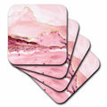 3dRose Illustration From Blush Marble Agate Texture With Gold Veins - Coasters (cst_338744)