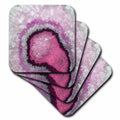 3dRose Anne Marie Baugh - Design - Pink and White Image of Crystal Agate - Coasters (CST_340221)