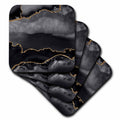 3dRose Modern Black and Image of Gold Abstract Agate Pattern - Coasters (CST_340231)