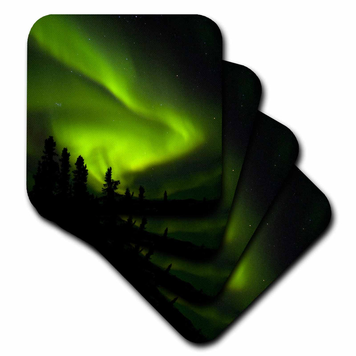 3dRose Danita Delimont - Northern Lights - Alaska, Hot Springs Aurora Borealis, Northern Lights - US02 SZU0001 - Sherry Zurey - Coasters (CST_87749)