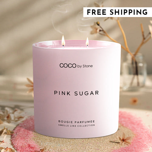 15oz Smells Like Pink Sugar Rock Crystal Candle | Smells Like Candle | Wiccan Center