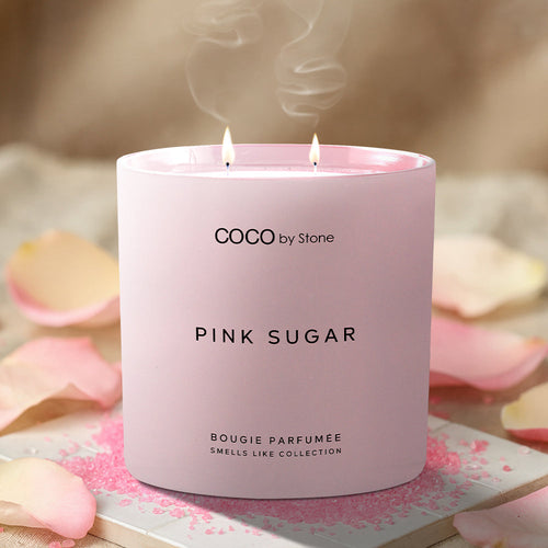 15oz Smells Like Pink Sugar Rock Crystal Candle | Smells Like Candle | Wiccan Center