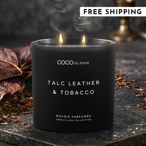 15oz Smells Like Talc Leather & Tobacco Candle | Smells Like Candle | Wiccan Center