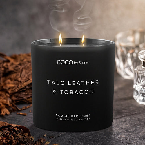 15oz Smells Like Talc Leather & Tobacco Candle | Smells Like Candle | Wiccan Center