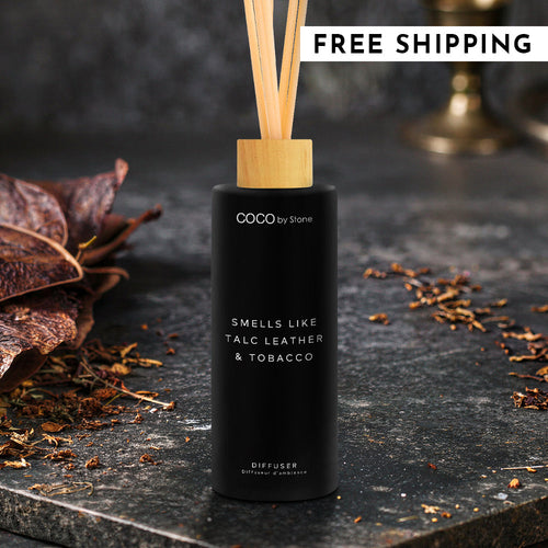 5oz Smells Like Talc Leather & Tobacco Reed Diffuser | Smells Like Diffuser | Wiccan Center
