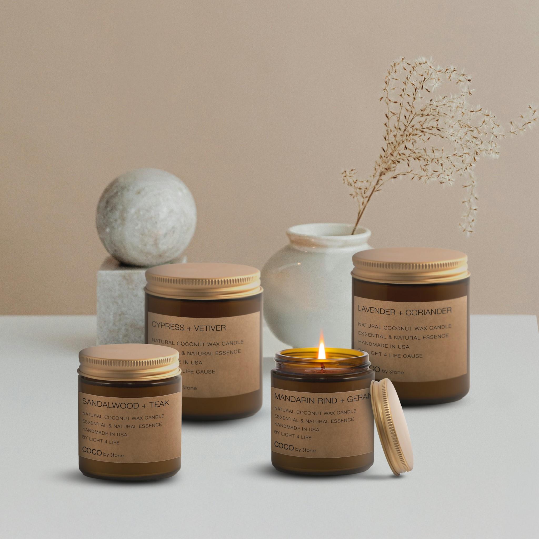 7.2oz Cypress + Vetiver Natural Coconut Apricot Wax Candle