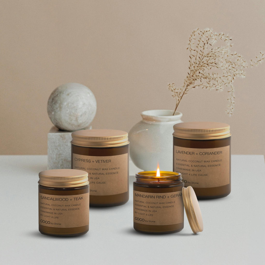 7.2oz Mandarin Rind + Geranium Natural Coconut Apricot Wax Candle