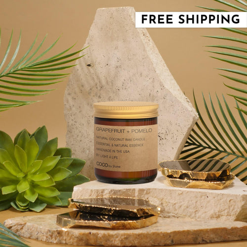 3.5oz Grapefruit + Pomelo Natural Coconut Apricot Wax Candle | COCO Self Care - Candles | Wiccan Center