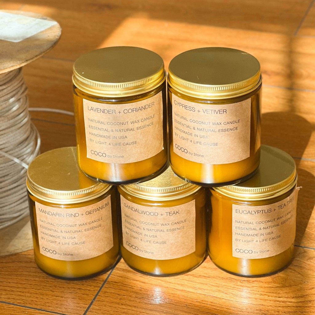 3.5oz Mandarin Rind + Geranium Natural Coconut Apricot Wax Candle