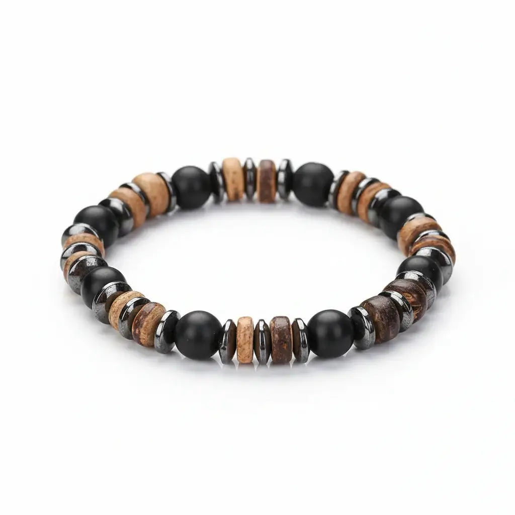 Coconut Shell Bracelet For Men Bohemian Tribal Wooden Beaded Wristband