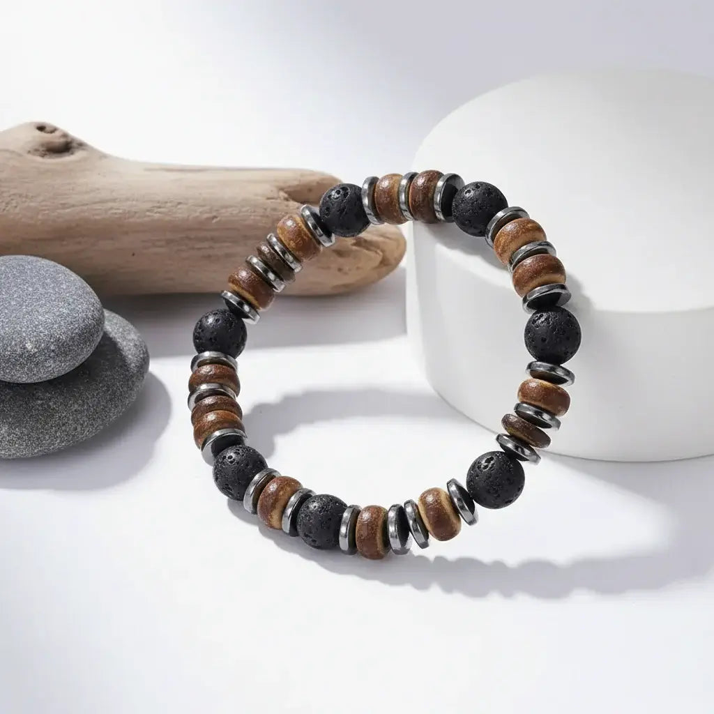 Coconut Shell Bracelet For Men Bohemian Tribal Wooden Beaded Wristband