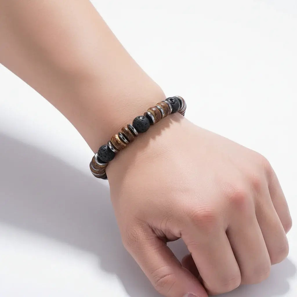 Coconut Shell Bracelet For Men Bohemian Tribal Wooden Beaded Wristband