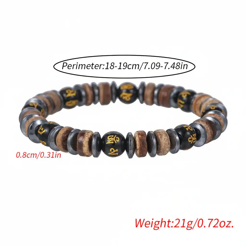 Coconut Shell Bracelet For Men Bohemian Tribal Wooden Beaded Wristband