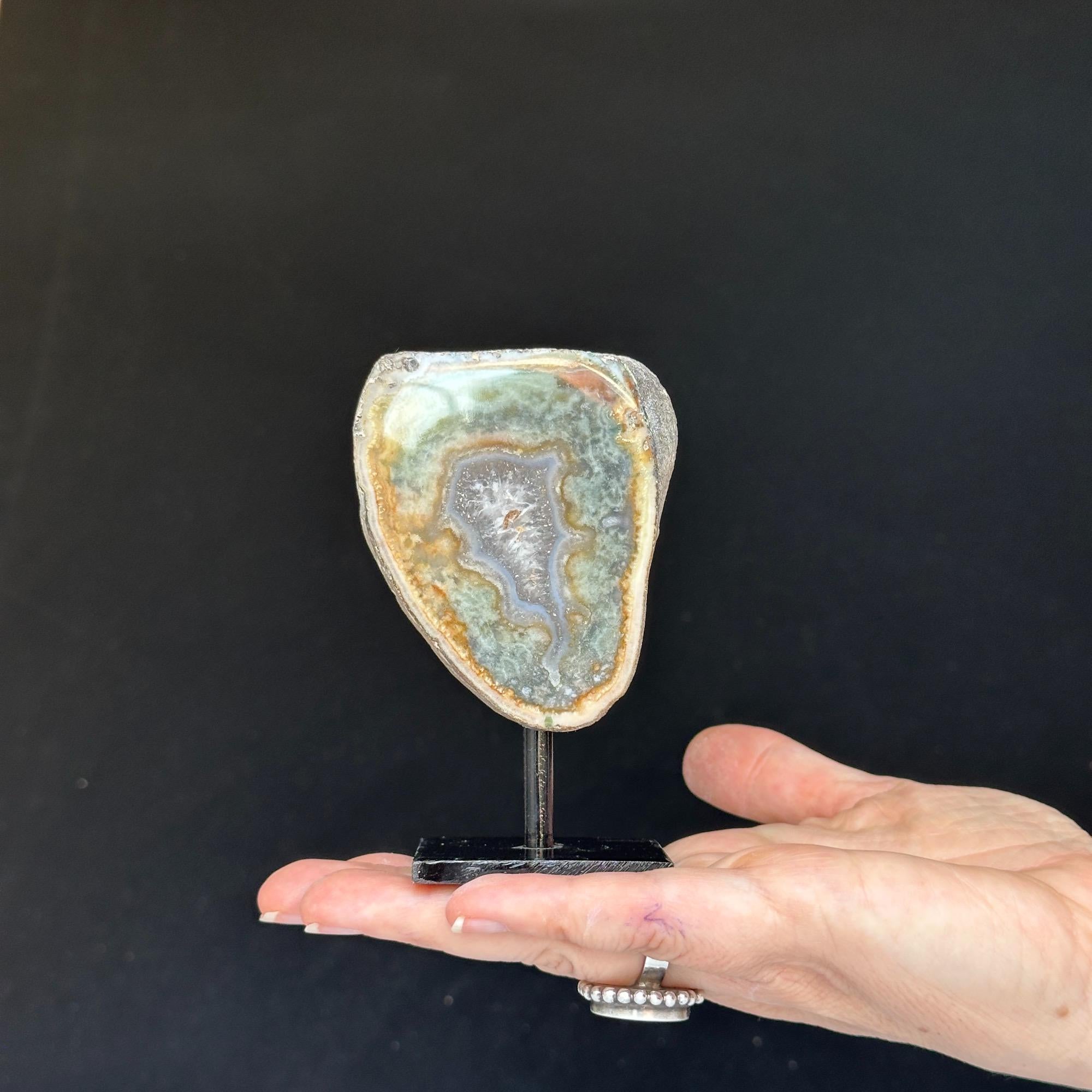 Colorful Jasper Slice Set On Metal Stand | | Wiccan Center
