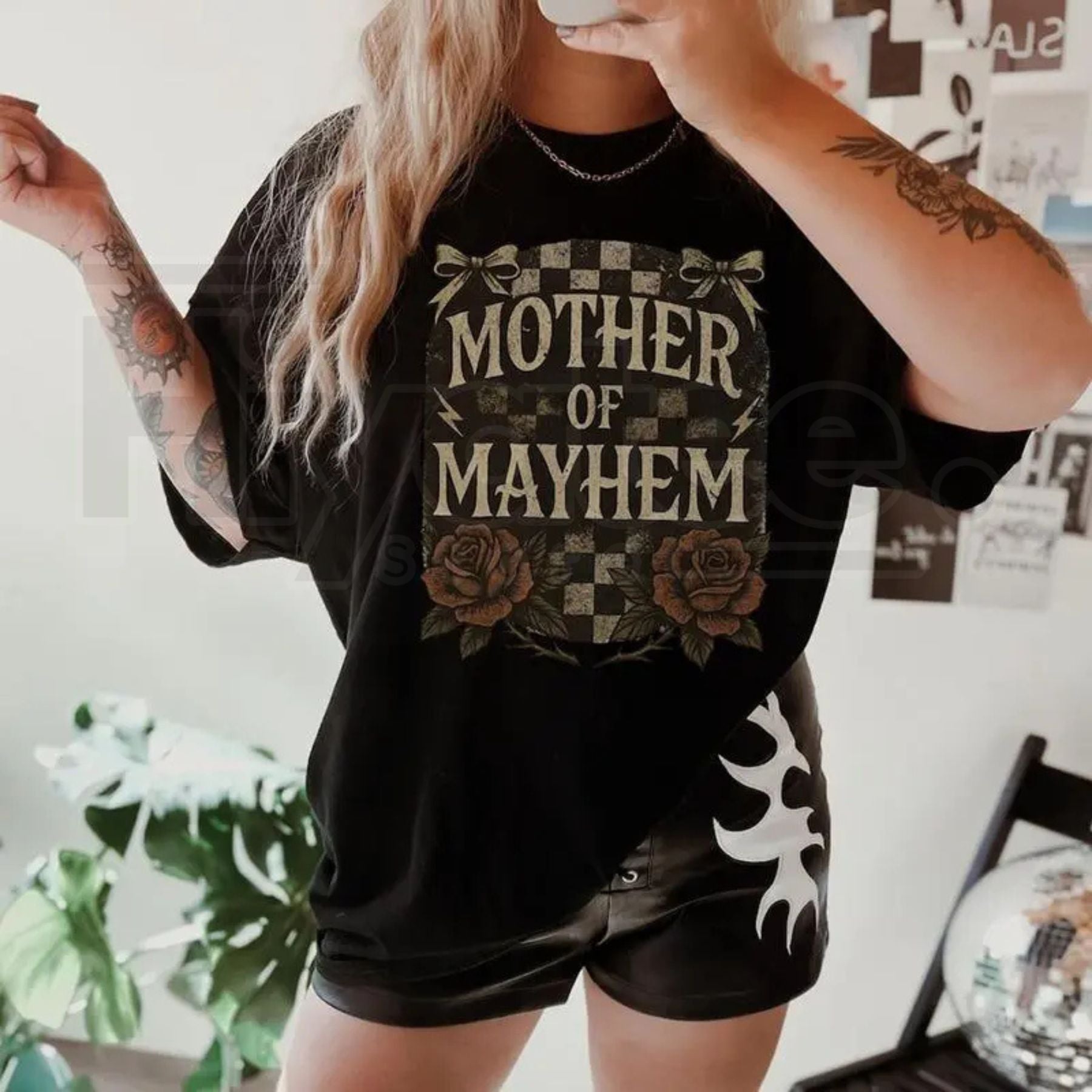 Comfort Colors® Mother of Mayhem Shirt – Edgy Badass Mama Graphic Tee | T-Shirt | Wiccan Center