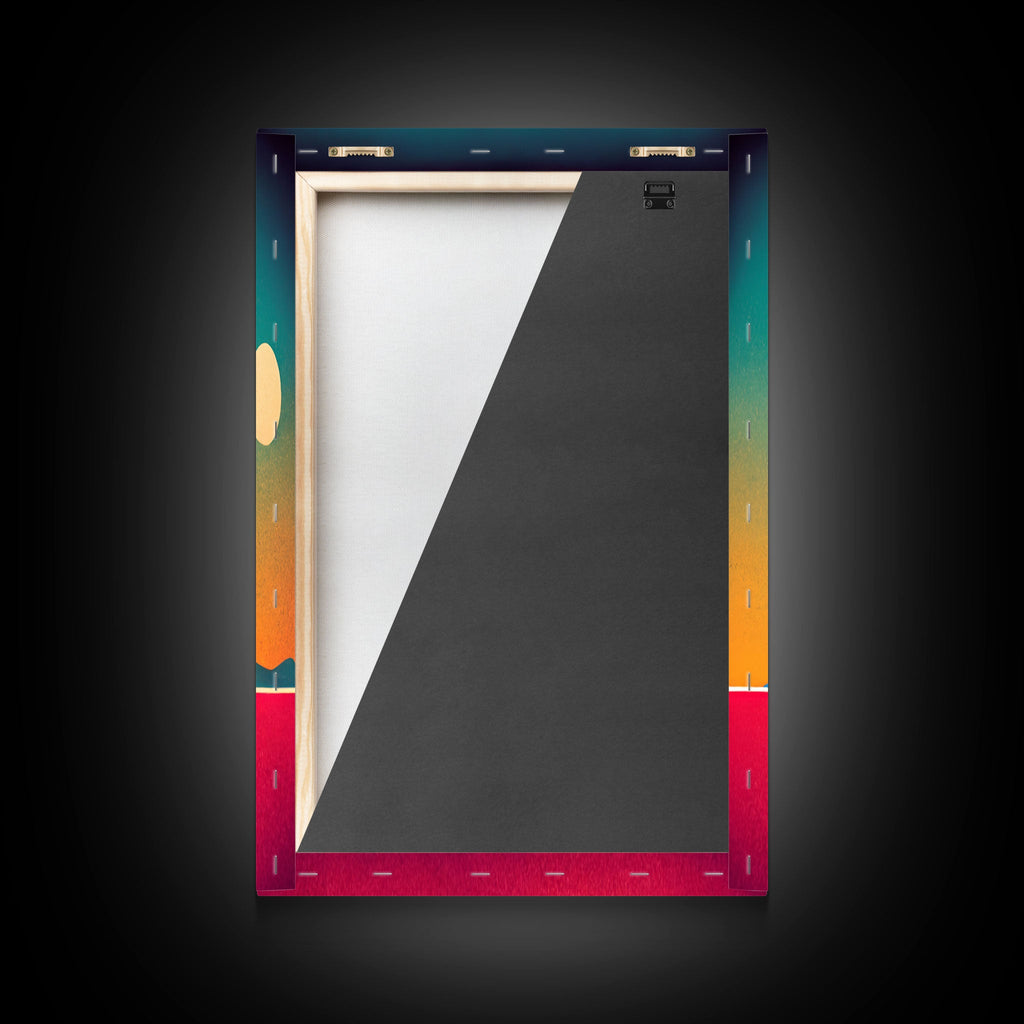 Art Deco Sunset, 3 Piece Wall Art, Ready To Hang Canvas Print, Cool Unique Living Room Wall Art Decor | | Wiccan Center