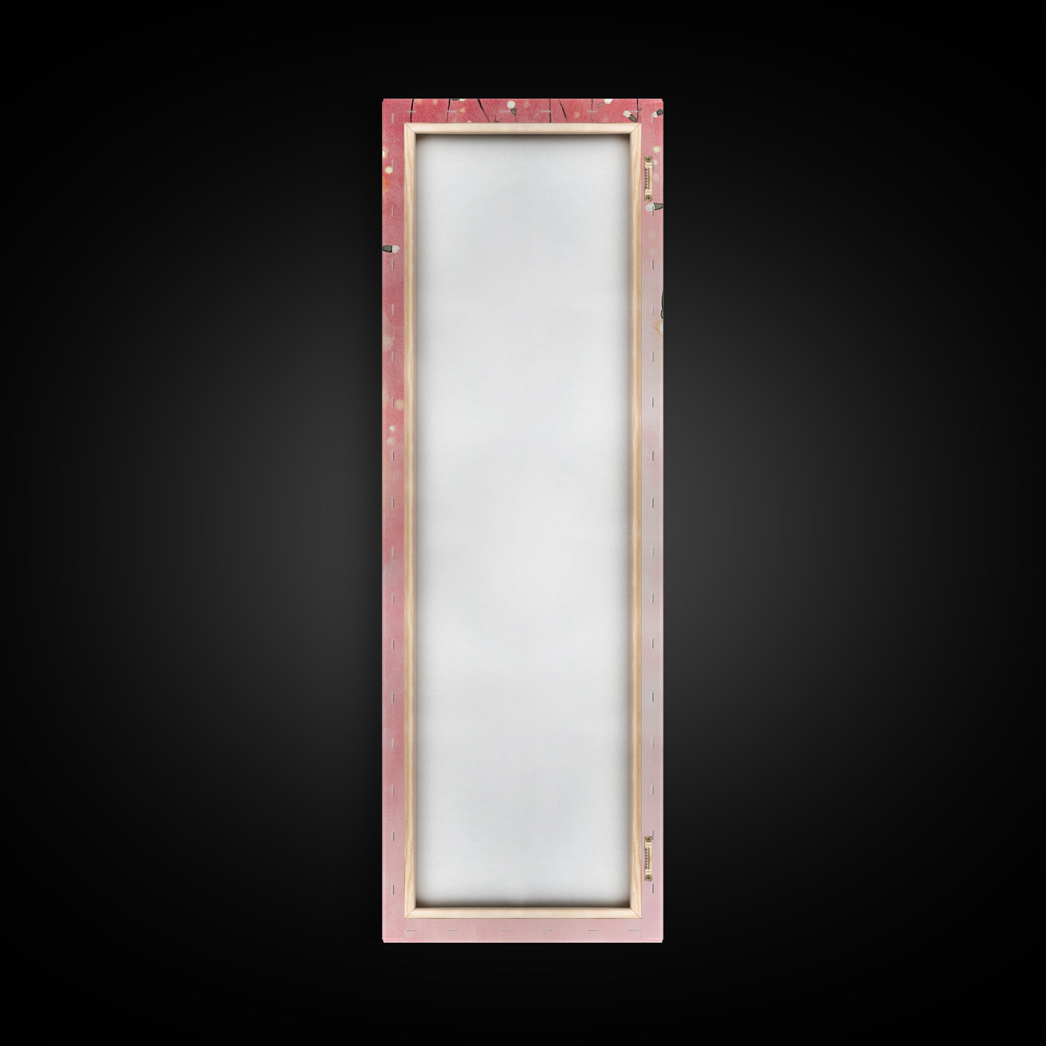 Fairy Lights Glow Framed Canvas Print Whimsical Light Pink Wall Art Cottagecore Bedroom Decor Living Room Artwork Dreamy Minimalist Art