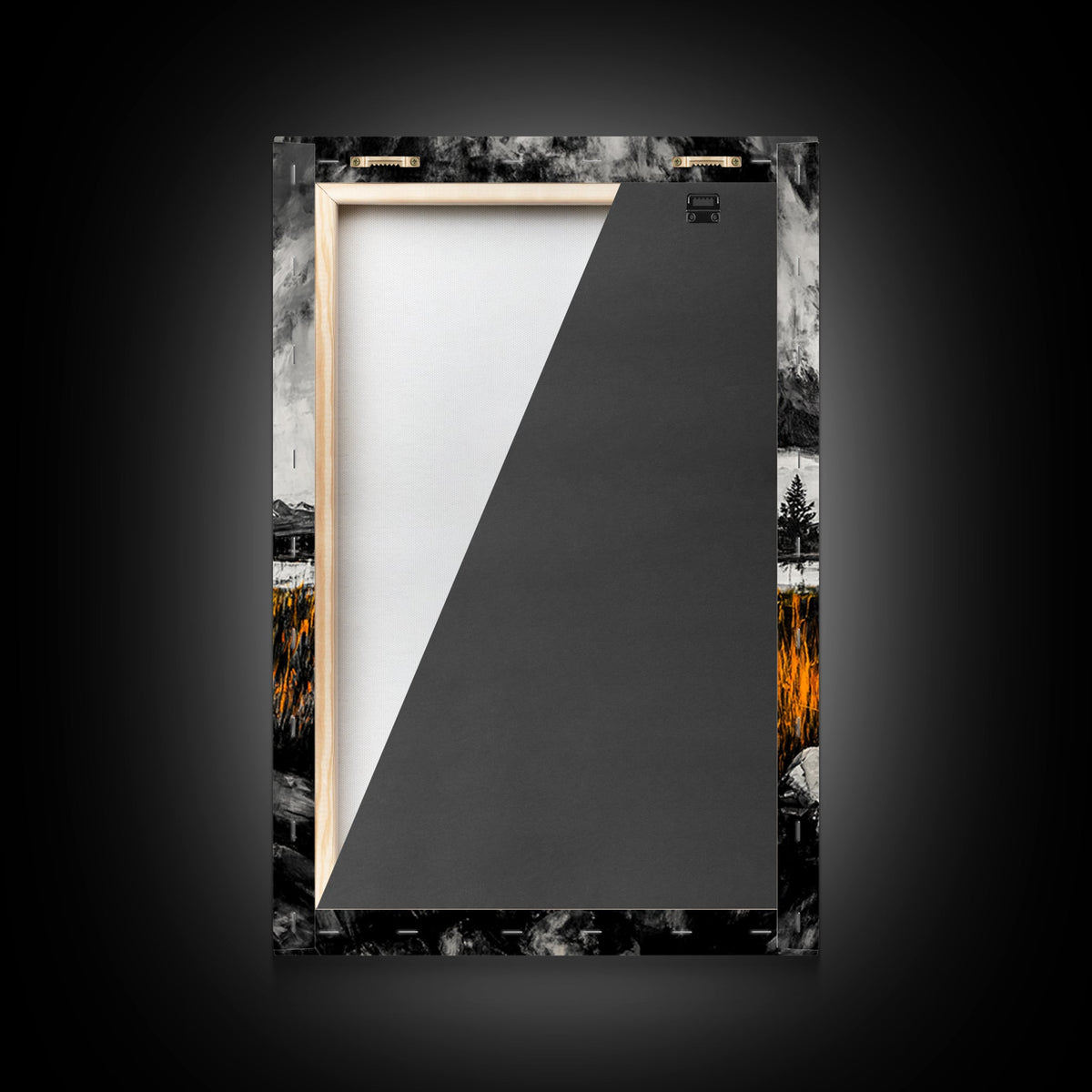 Campfire Painting, Moody Art, Rustic Wall Decor, Fire Pit Artwork, Black White Orange Art, Framed Canvas Print, Cabin Wall Art | | Wiccan Center