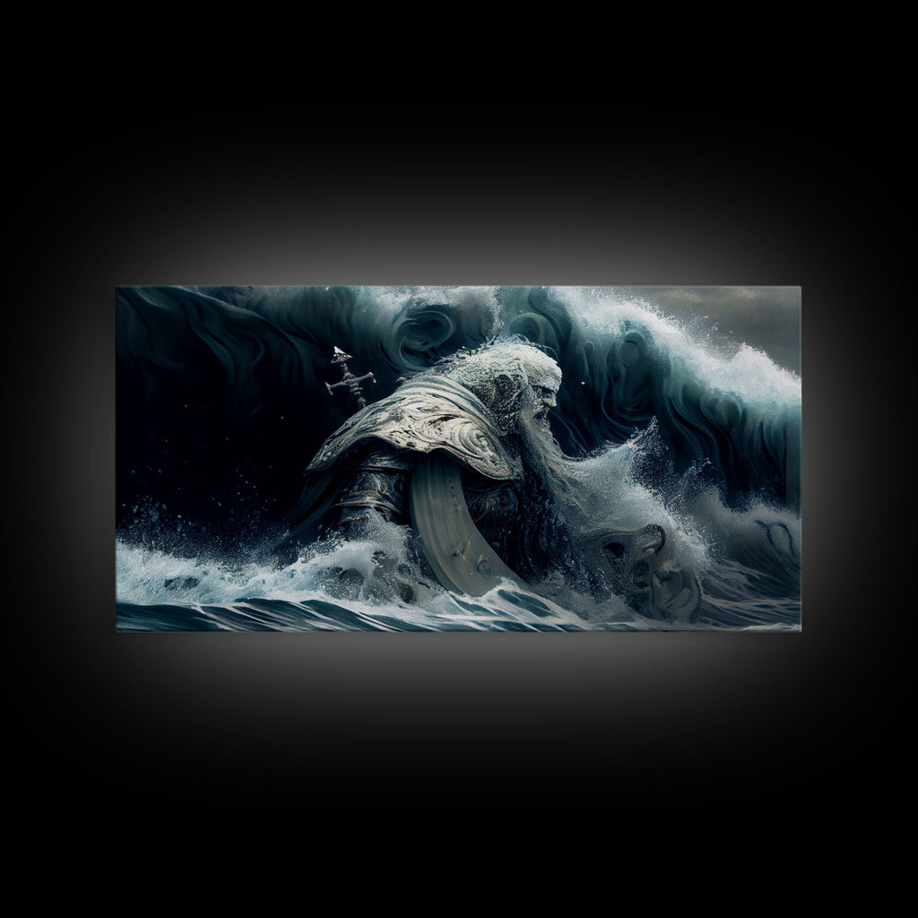 Poseidon god Framed canvas, Greek ancient decor, Mythology art, Ancient Rome print Ocean art, Neptune wall art Gamer Gift | | Wiccan Center