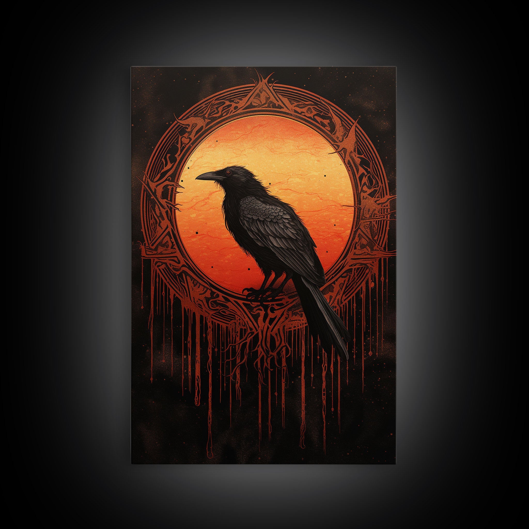 Raven Print, Antique Bird Painting, Vintage Drawing Poster Wall Art Decor, Black Raven, bird nature print, bird lovers gift, Gothic Crow Art