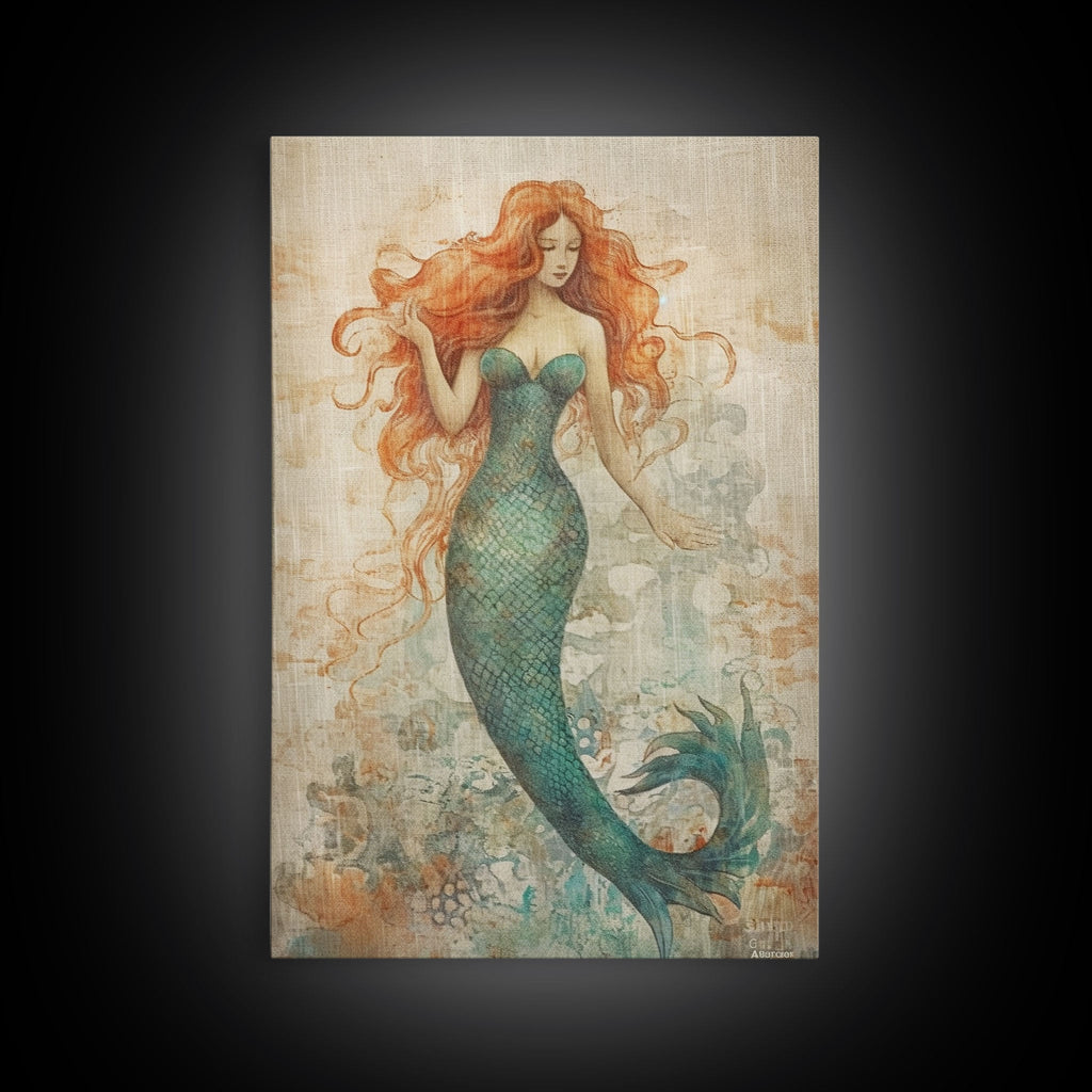 Coastal Mermaid Canvas Print Or Poster, Framed | | Wiccan Center