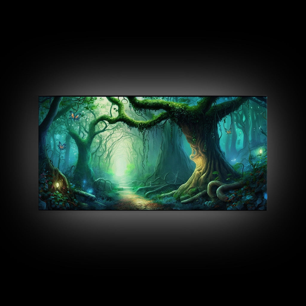 Beautiful magical fairy forest, Framed canvas print, Fantasy forest wall art Enchanted forest, Fantasy Home Decor | | Wiccan Center
