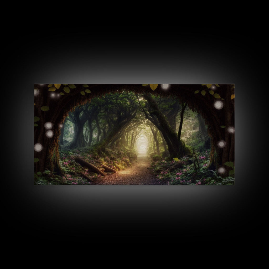 Path Through A Magical Enchanted Fairy Forest, Fantasy Art, Framed Canvas Print, Enchanted Forest Fantasy Art | | Wiccan Center