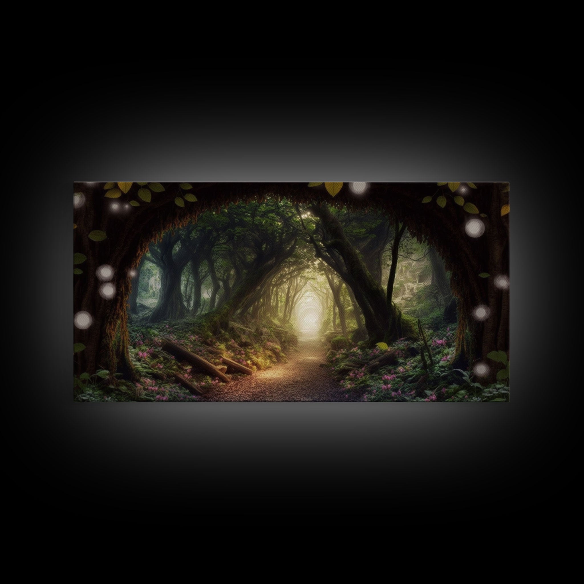 Path Through A Magical Enchanted Fairy Forest, Fantasy Art, Framed Canvas Print, Enchanted Forest Fantasy Art | | Wiccan Center