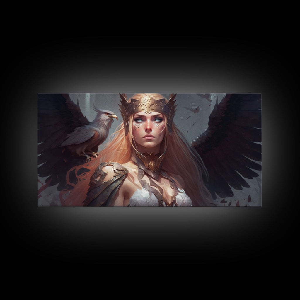 Lady Freya, Nordic / Norse Mythology Art, Framed Canvas Print, Norse Goddess of Love and Fertility | | Wiccan Center