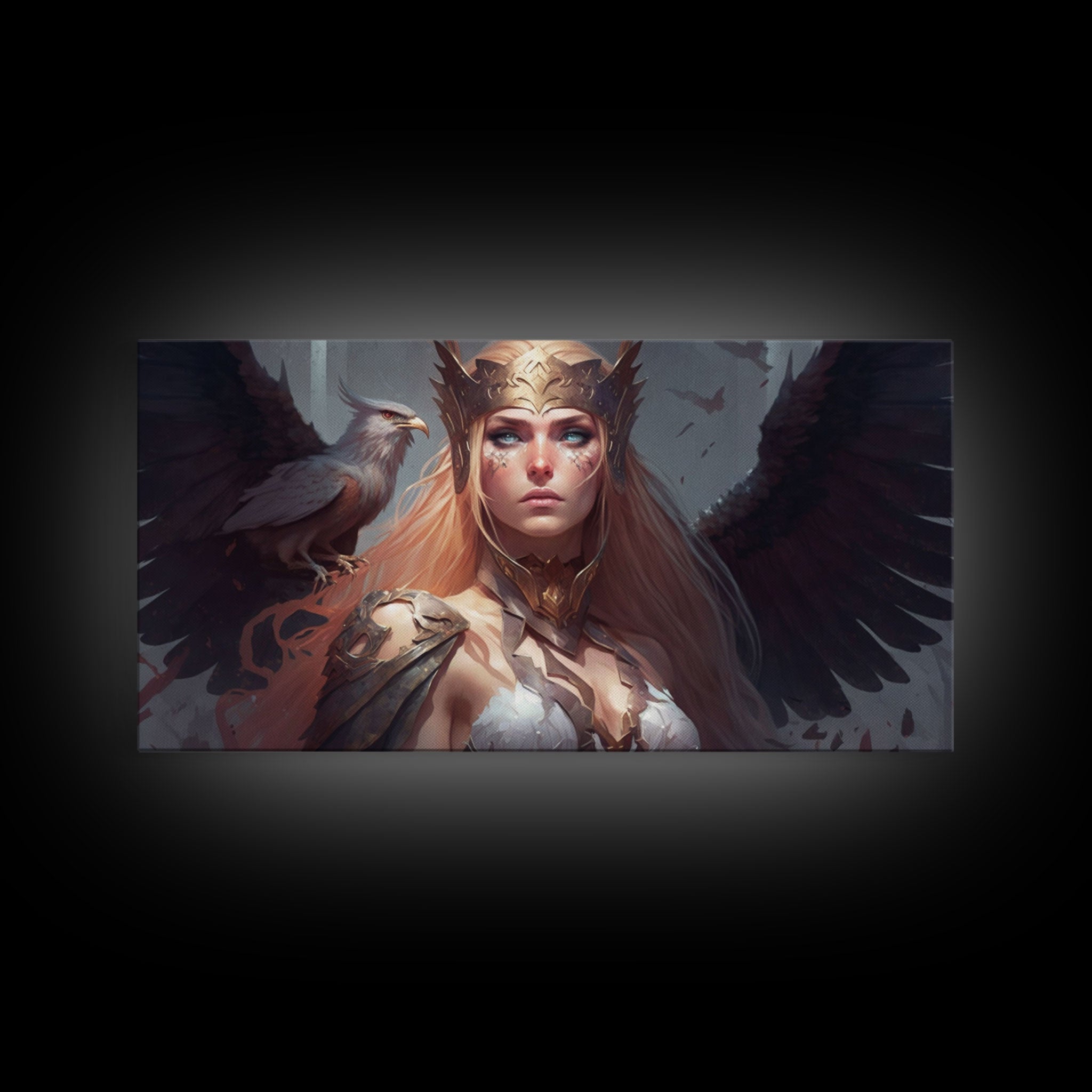 Lady Freya, Nordic / Norse Mythology Art, Framed Canvas Print, Norse Goddess of Love and Fertility