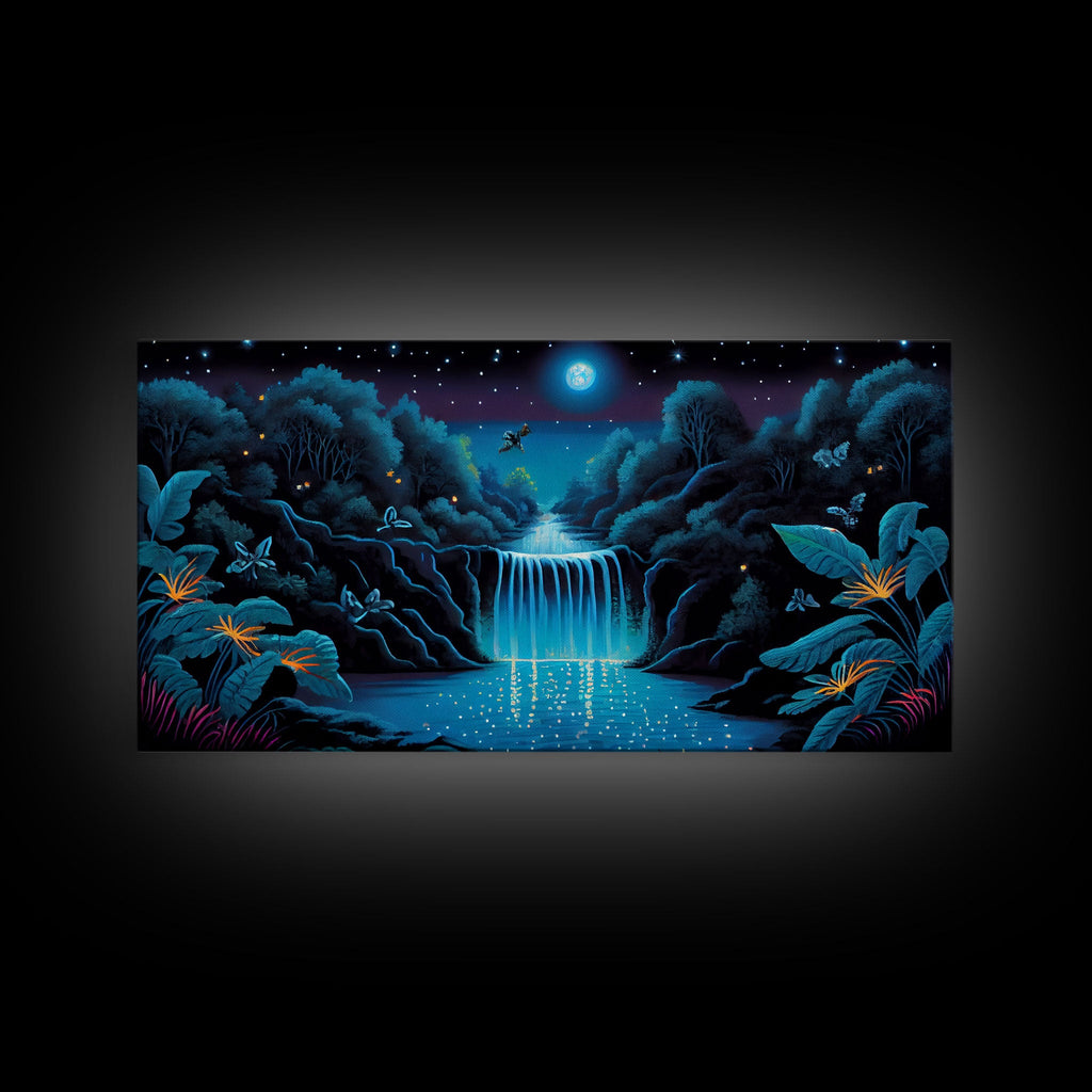 The Secret Waterfall, Enchanted Forest With Painting, Fantasy Art, Fairy House, Fantasy, Woodland Decor, Woods, Forest with Blue Butterflies | | Wiccan Center
