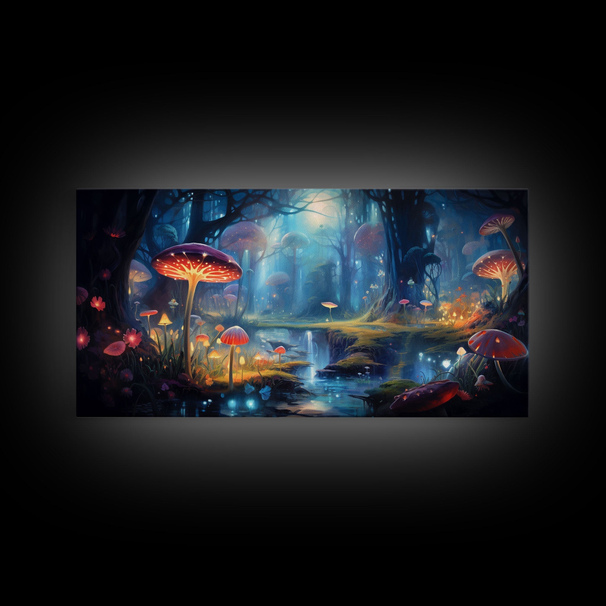Fantasy Art, Dark Fantasy Forest Framed Canvas Print, Elven Decor, Magical Forest, RPG Game Art, Game Room Art, Witchy Decor, Wall Art | | Wiccan Center