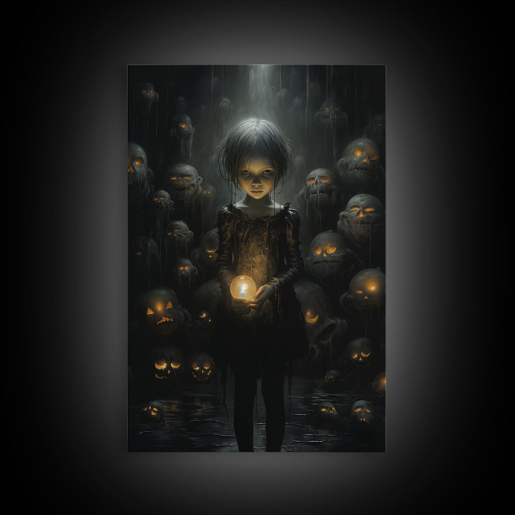 The Witch And The Well Of Souls, Haunted Halloween Art, Halloween Canvas, Framed Canvas Print, Witch Wall Decor, Witchcraft Wall Art | | Wiccan Center