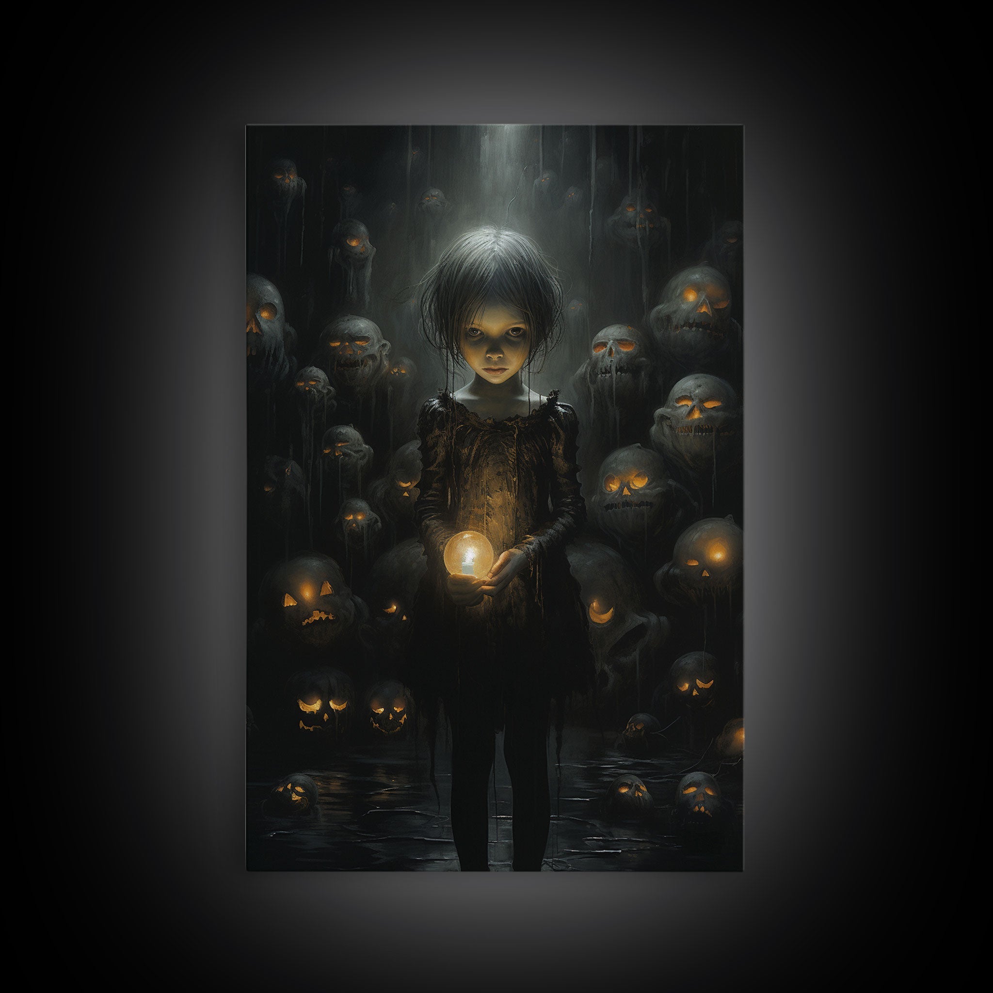 The Witch And The Well Of Souls, Haunted Halloween Art, Halloween Canvas, Framed Canvas Print, Witch Wall Decor, Witchcraft Wall Art | | Wiccan Center