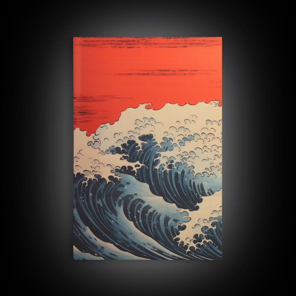 Japanese Wall Art, Ocean Waves, Asian Art, Sunset Art, Canvas Print, Wall Art, 3 Piece Wall Art, Above Bed Art, Southern Wall Art, RV Decor | | Wiccan Center