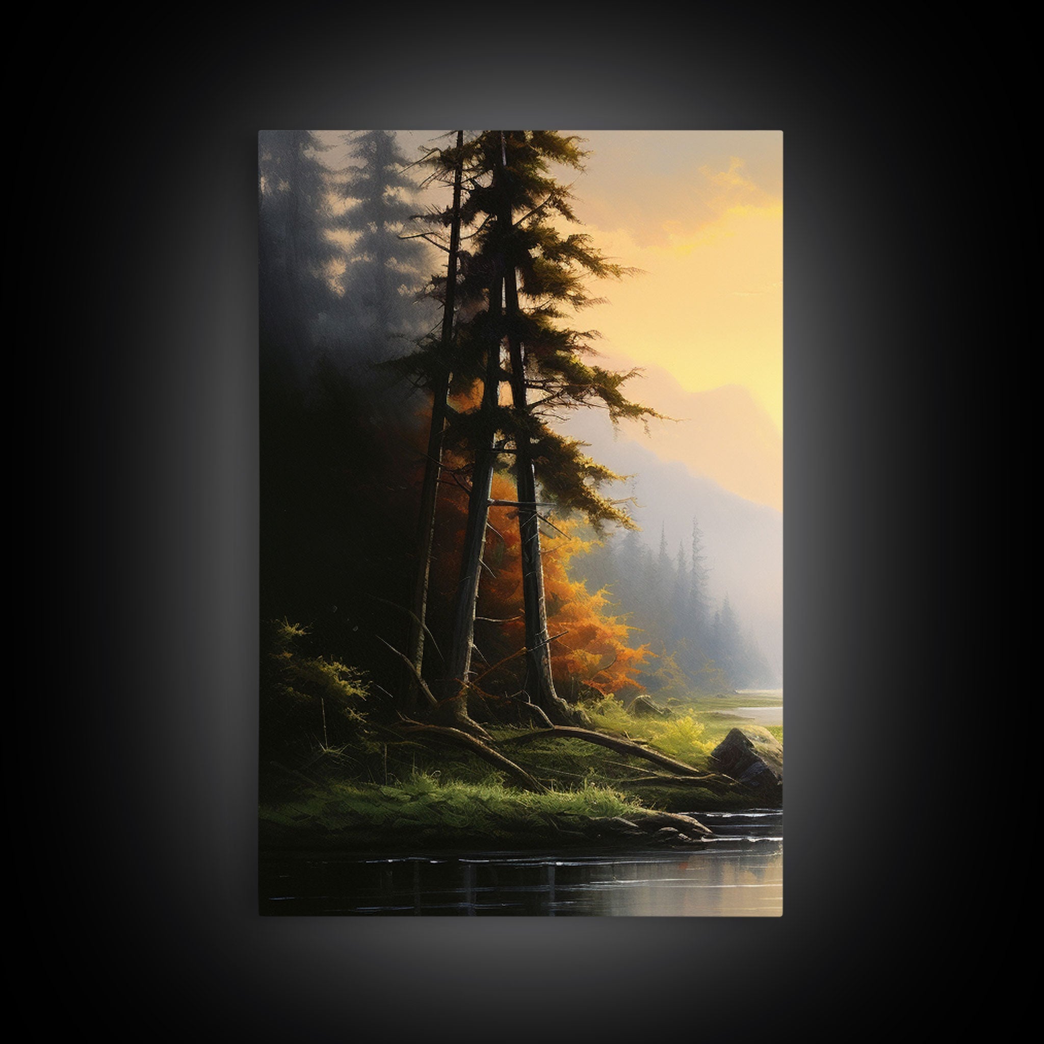 Forest Wall Art, Trees Art Print, Sunset Art, Forest Wall Art, Canvas Print, Wall Art, 3 Piece Wall Art, Dorm Room Art, Ranch House Decor | | Wiccan Center