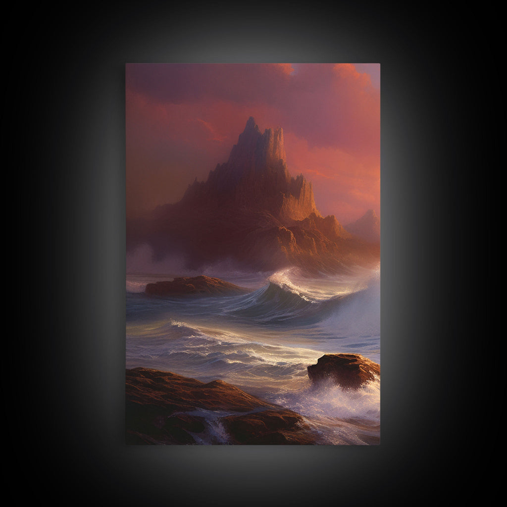 3 Piece Art Set, Seascape Painting Canvas Print, Beach House Decor, Sunset Painting, Original Painting, Boho Style Living Room Art | | Wiccan Center