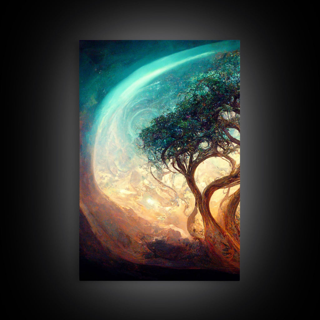 Yggdrasil Tree of Life, Nordic Viking Fantasy Art, Ready To Hang Canvas Print, Cool Living Room Wall Art Decor | | Wiccan Center