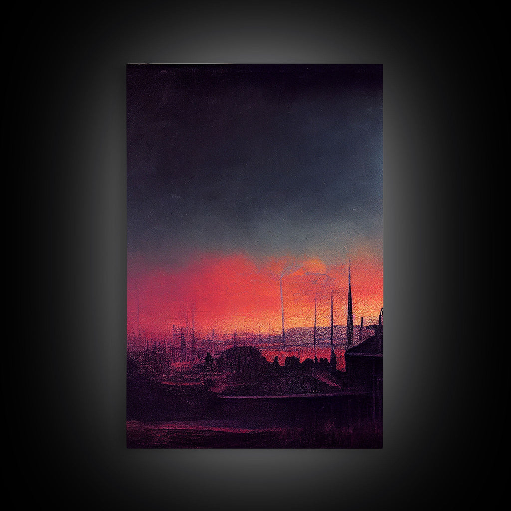 Haunted Sunset, Spooky Halloween Art, Gloomy Wall Decor, 3 Piece Canvas Decor, 3 Piece Wall Art, Ready To Hang Canvas Prints | | Wiccan Center