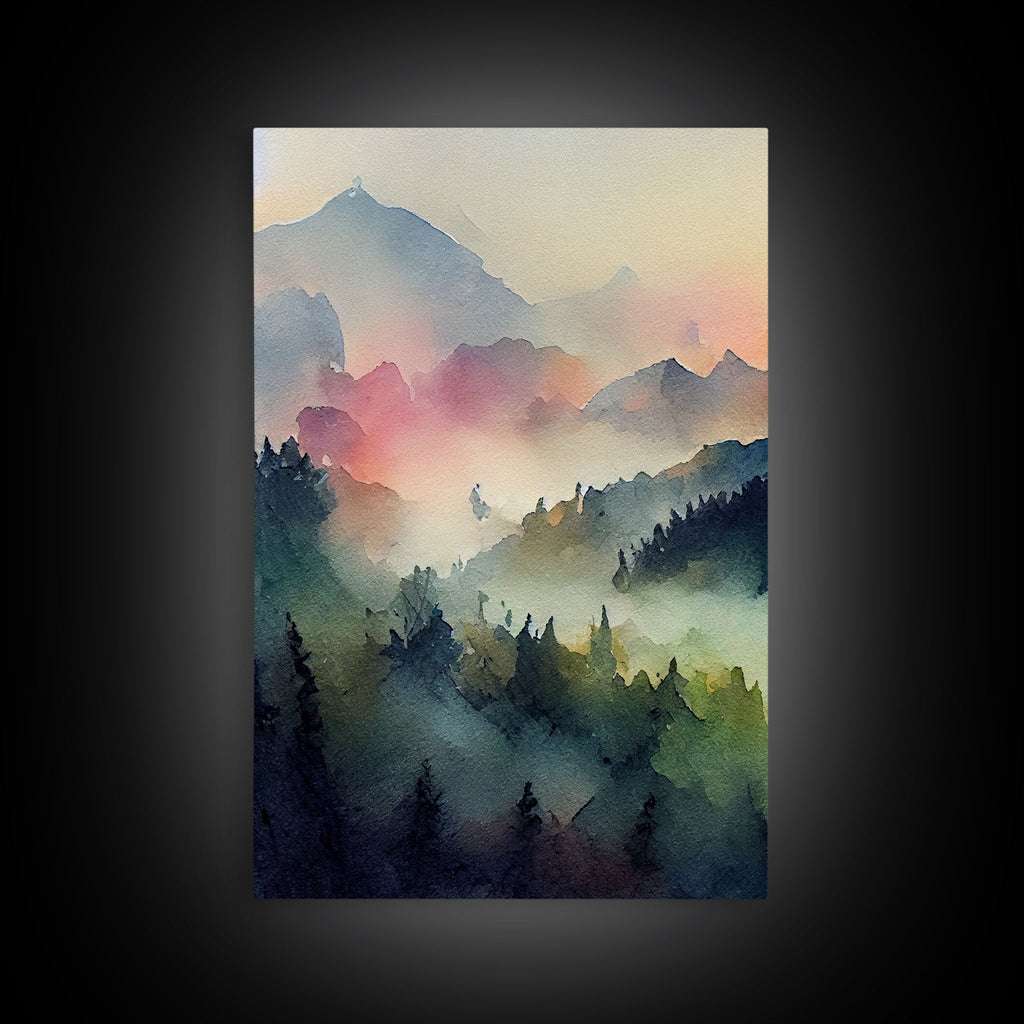 Dramatic Watercolor Sunset Landscape Abstract, Landscape Art, 3 Piece Canvas Decor, 3 Piece Wall Art, Ready To Hang Canvas Prints | | Wiccan Center