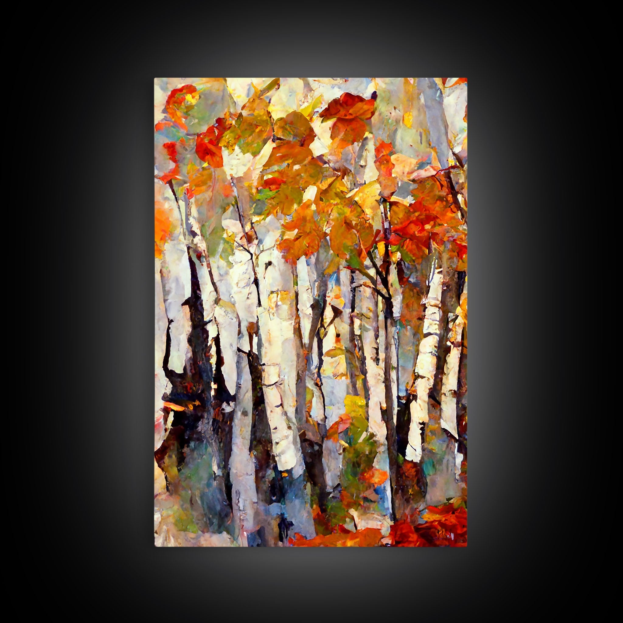 Birch Forest Watercolor, Birch Trees, 3 Piece Wall Art, Ready To Hang Canvas Print, Beautiful Living Room Wall Art Decor