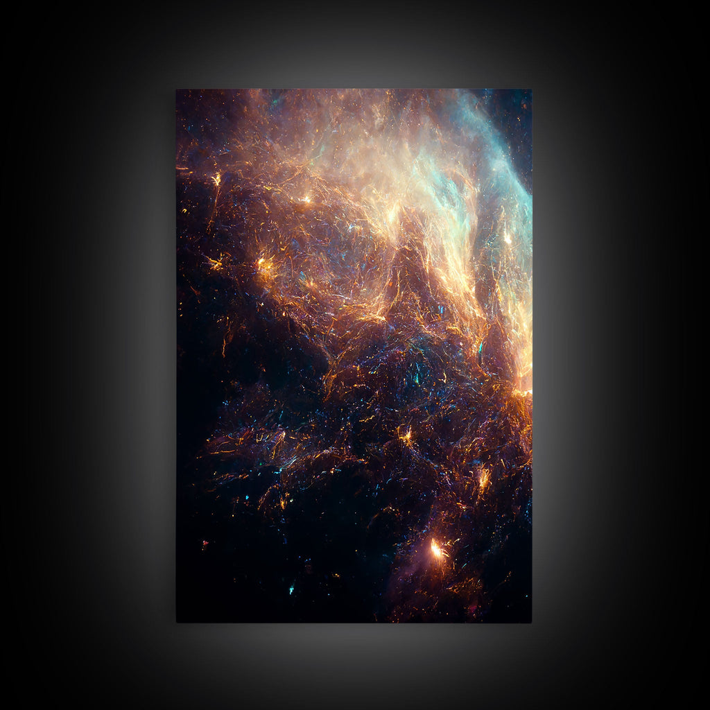 Galaxy of Stars, Scifi, String Theory, 3 Piece Wall Art, Ready To Hang Canvas Print, Cool Living Room Wall Art Decor | | Wiccan Center