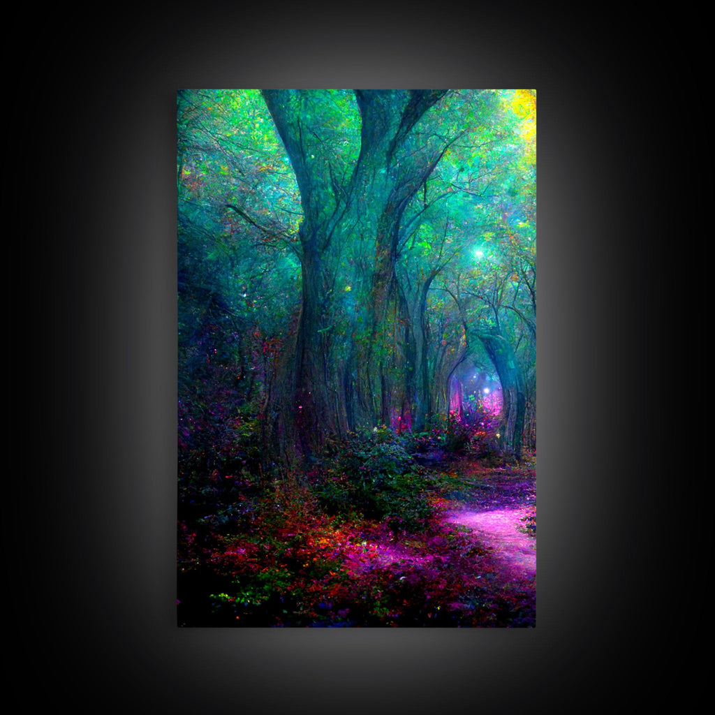 Fantasy wall art, canvas print, magical forest, fantasy landscape art, 3 Piece Wall Art, Ready To Hang Canvas Print | | Wiccan Center