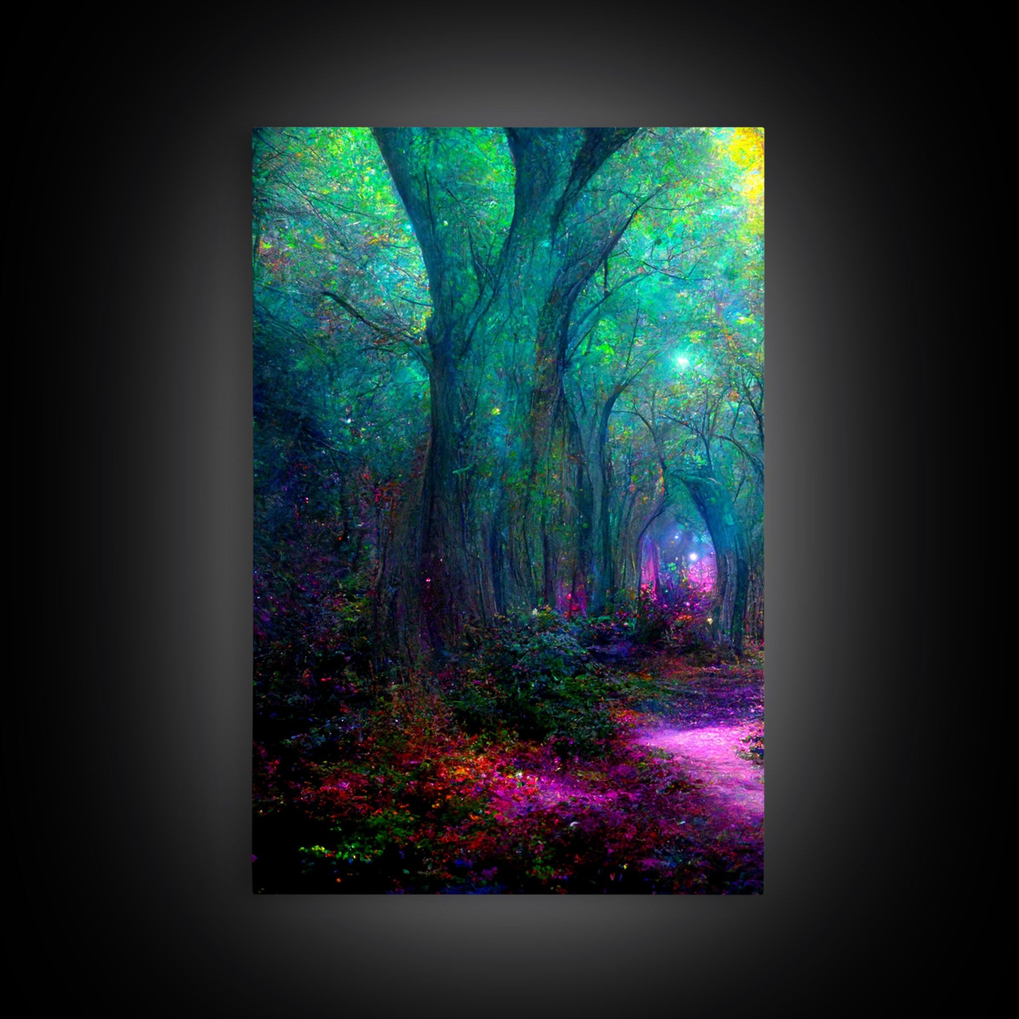 Fantasy wall art, canvas print, magical forest, fantasy landscape art, 3 Piece Wall Art, Ready To Hang Canvas Print | | Wiccan Center