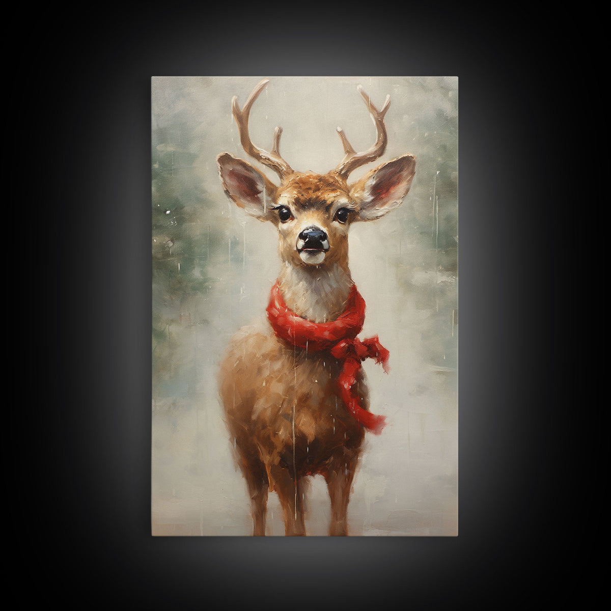 Cute Buck Dressed For Christmas, Christmas Decor, Woodland Animals, Christmas Wall Art, Winter Decor, Holiday Decor, Seasonal Decor