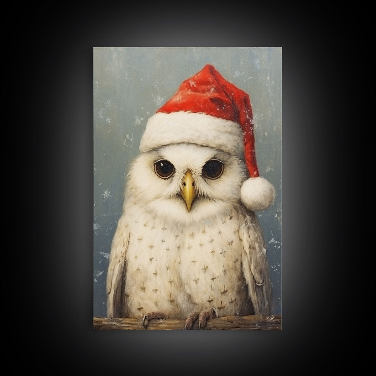 Silly Snow Owl Dressed For Christmas, Christmas Art, Christmas Decor, Christmas Wall Art, Farmhouse Christmas, Vintage Christmas, Owl Print