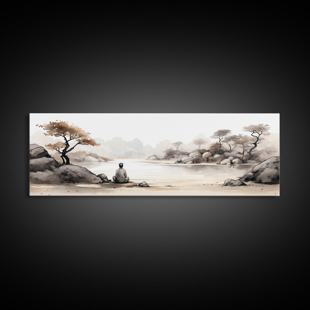 Yoga Studio Wall Decor, Framed Canvas Print, Christmas Gift, Spiritual Boho Decor, Zen Wall Decor, Meditation Art