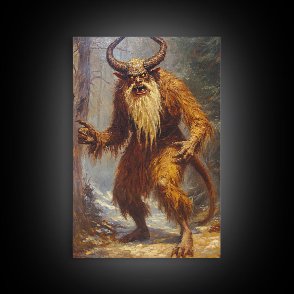 The Wendigo Dark Macabre Wall Art, Halloween Decor, Satyr Painting Print, Spooky Season Art, Halloween Wall Art, Demon Painting | | Wiccan Center