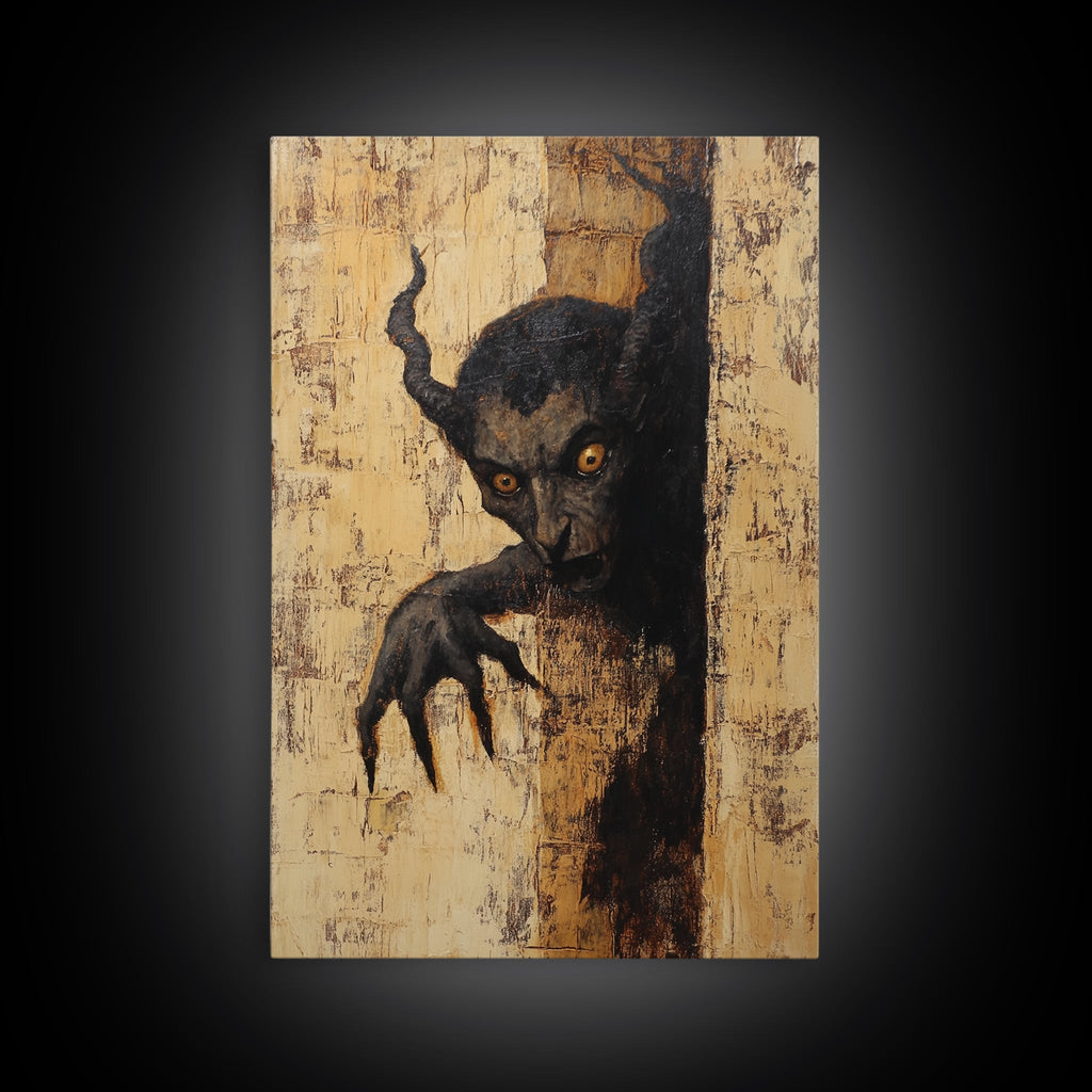 Demon Painting Print, Dark Macabre Wall Art, Original Satyr Painting, Witchy Decor, Wall Art For Witches, Witch Familiar Painting | | Wiccan Center