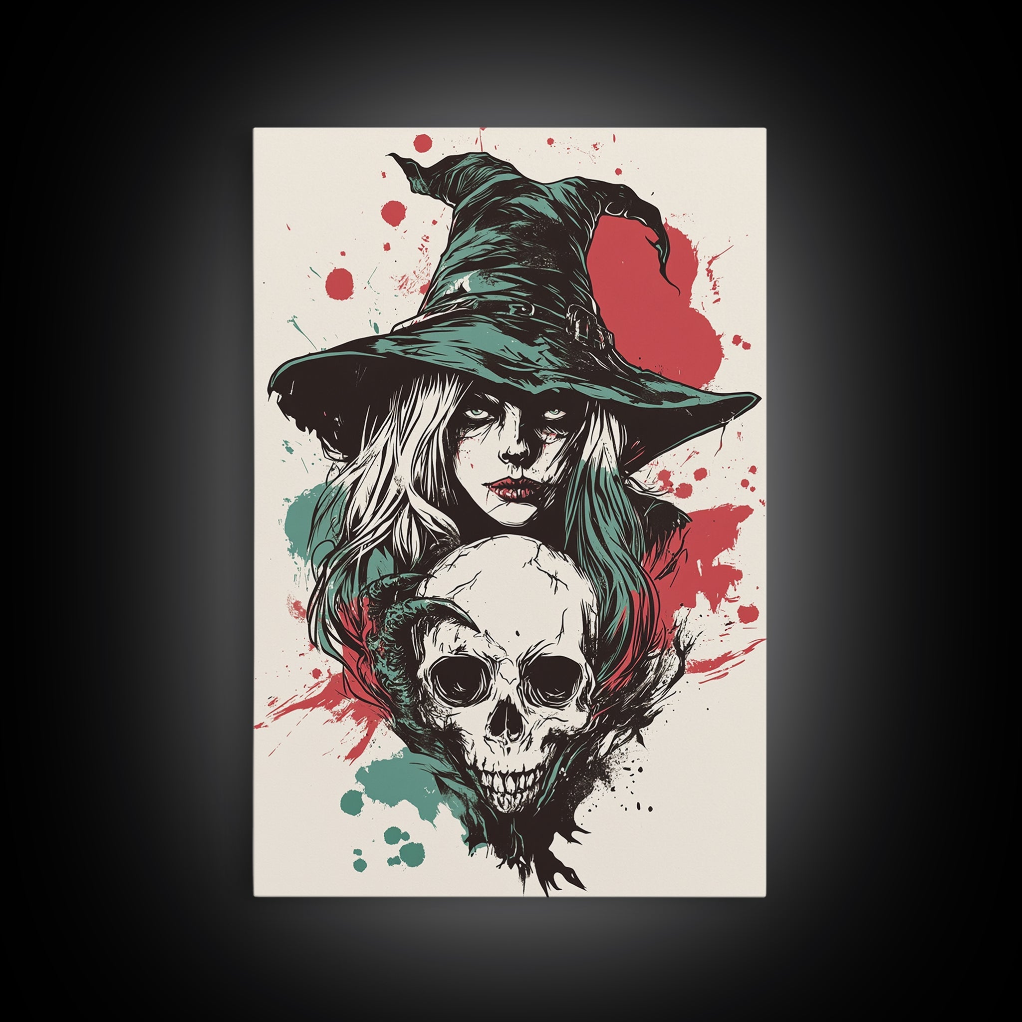 Portrait of A Witch, Framed Canvas Print, Halloween Decor, Witchcraft, Goth Art, Dark Academia Wall Art, Halloween Poster Art | | Wiccan Center